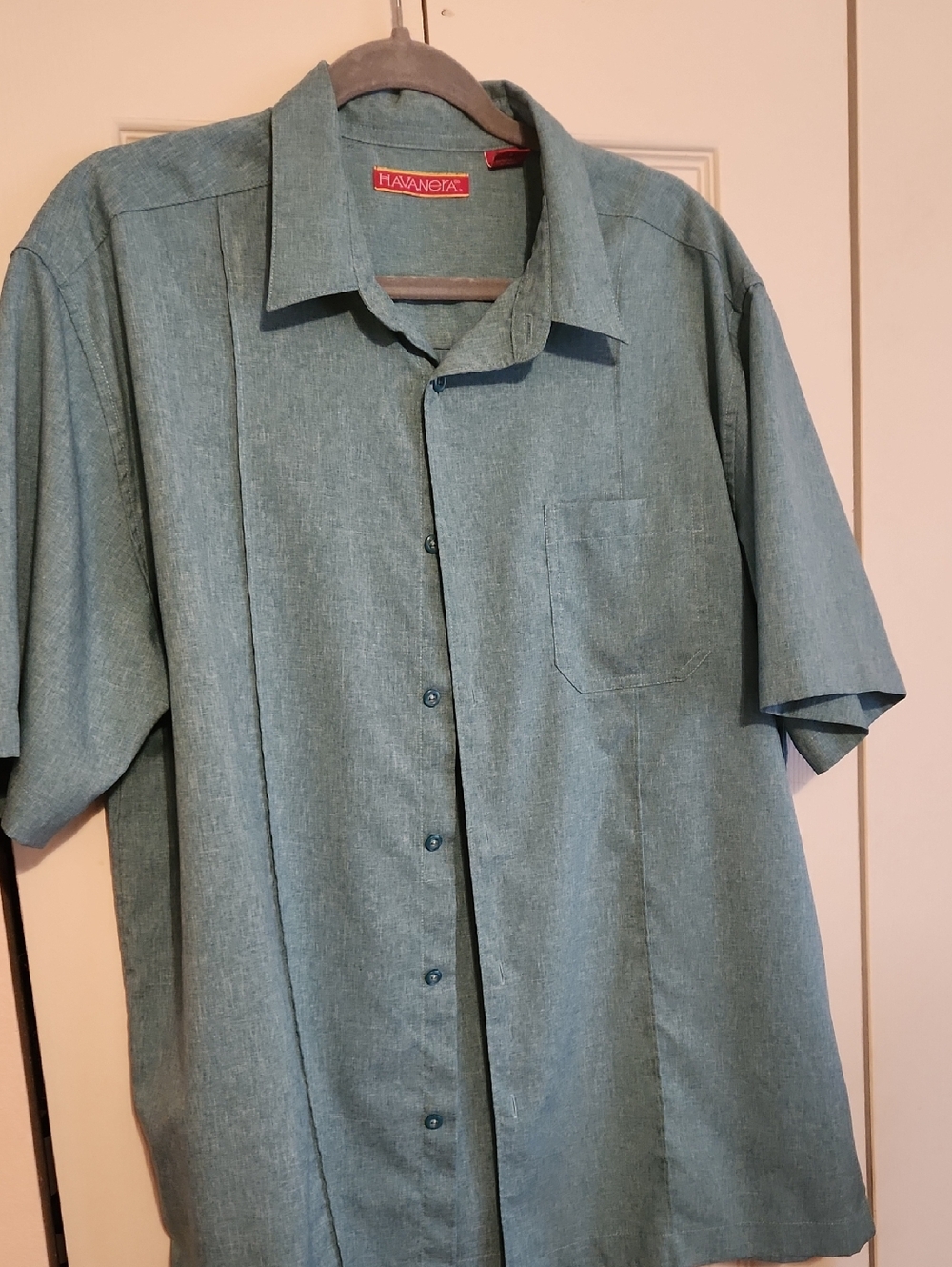 Havanora Men's Short-Sleeve Button-Down Shirt - Teal Green